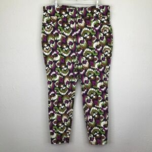 Terra & Sky Jeggings Women 1X Multi Color Abstract Ikat Skinny Mid-Rise Plus NWT